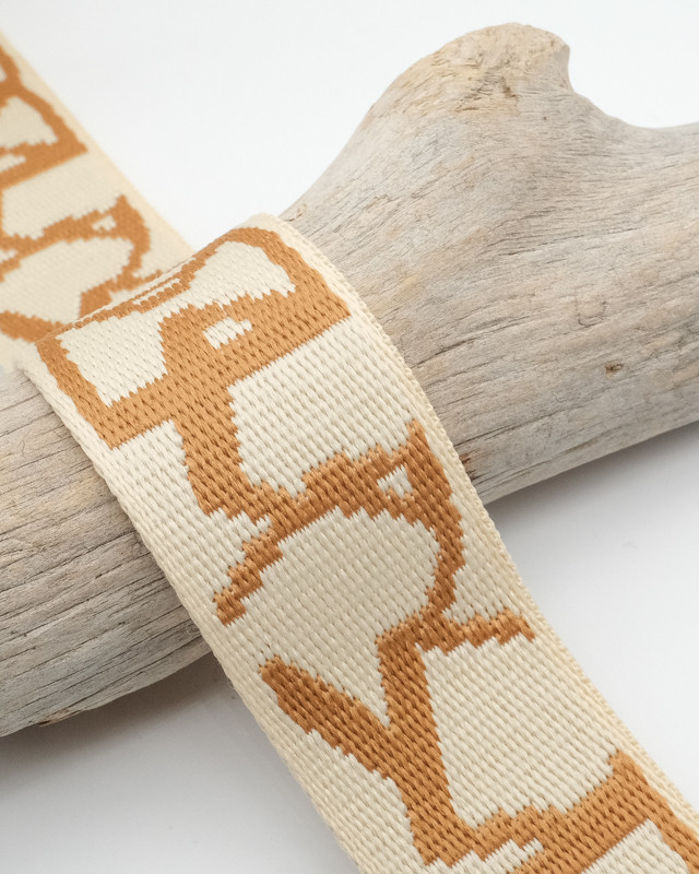 Sangle Jacquard Dmotivé 38MM Ecru Terracotta - Maison Klem